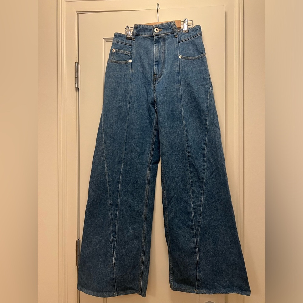 Maison Margiela Décortiqué Paneled Wide Leg Jeans Denim Size US 6 EU 42